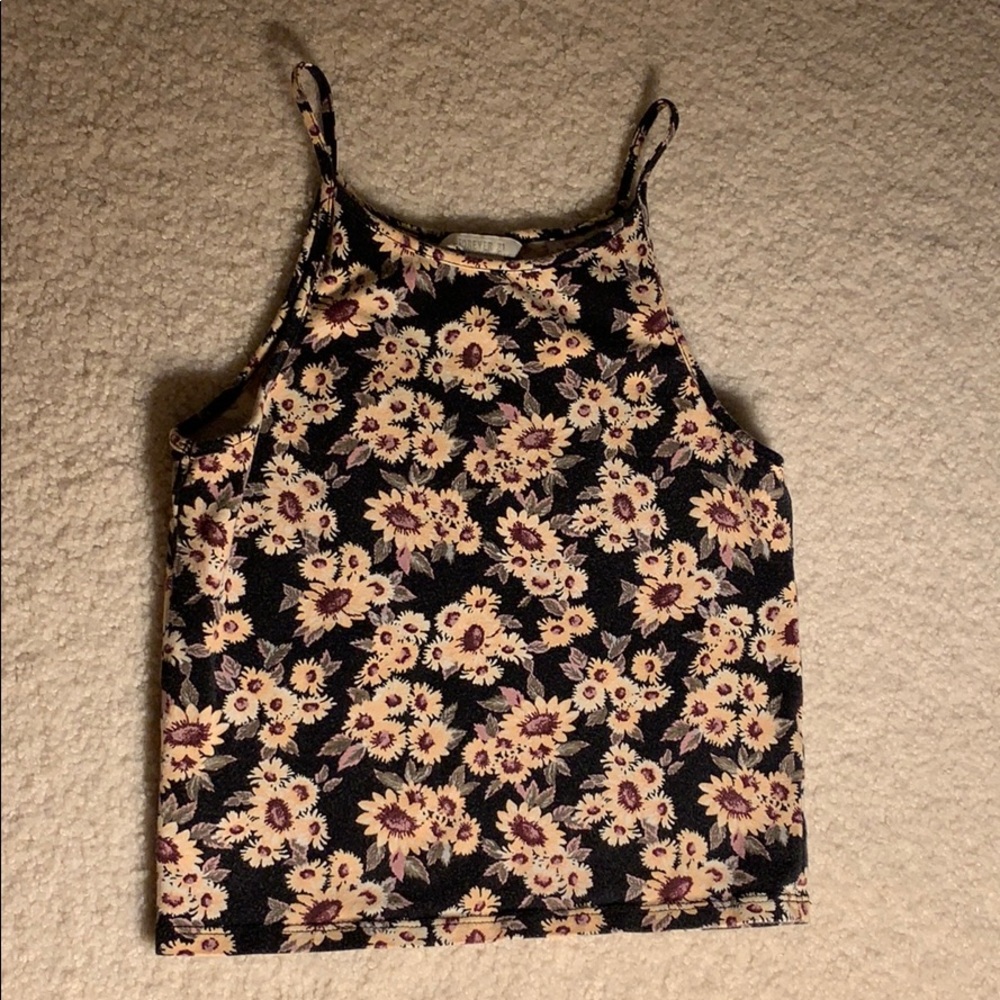 Sunflower halter tank top